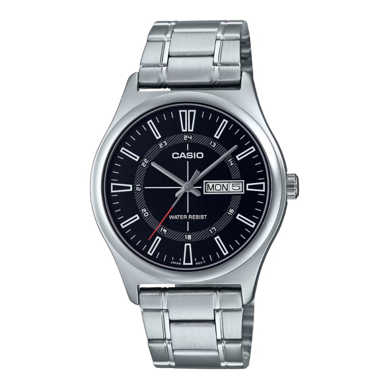 Reloj Casio MTP-V006D-1CUDF para hombre en acero inoxidable con esfera negra Reloj Casio Mtp-v006d-1cudf Para Hombre En Acero Inoxidable Con Esfera Negra