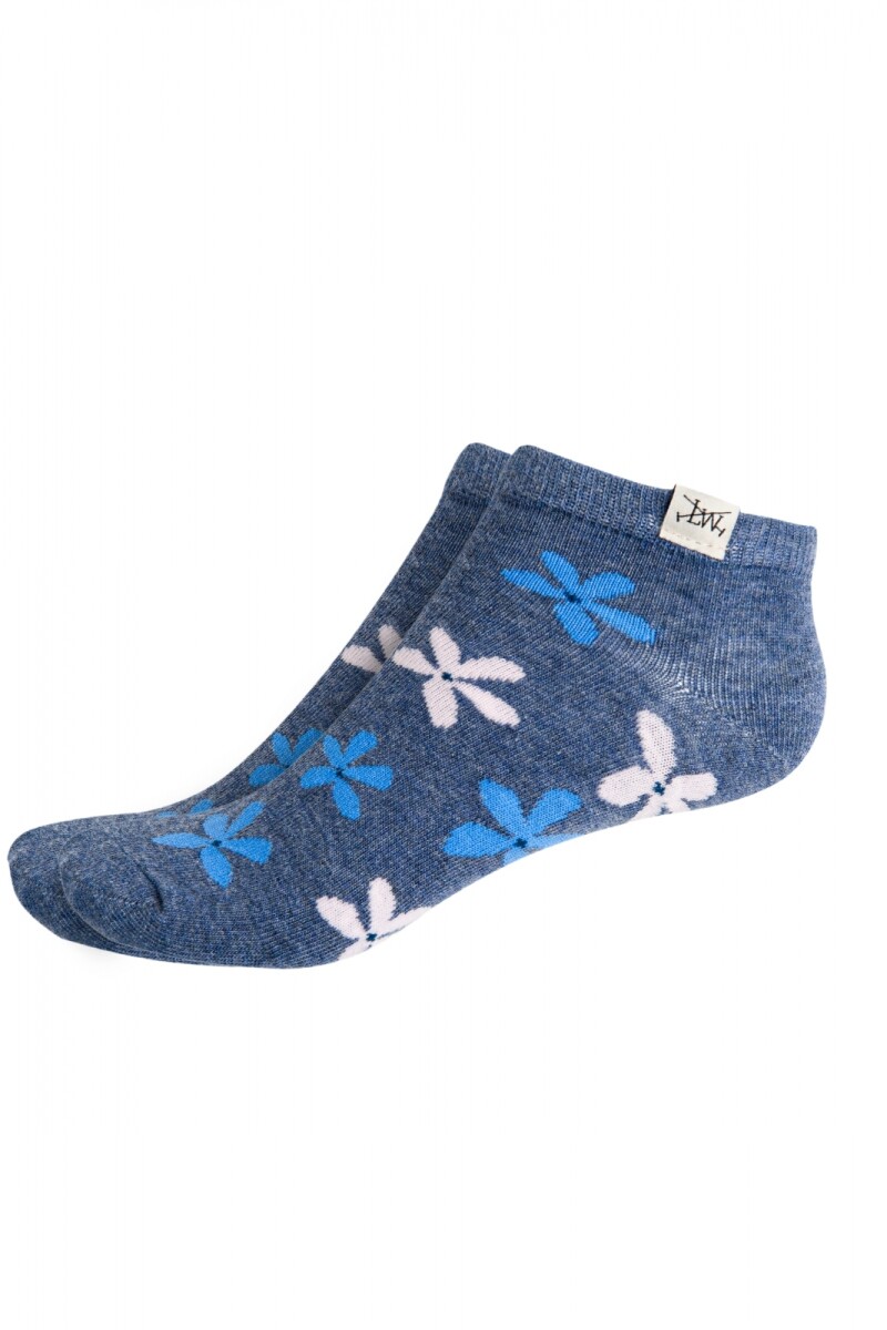 MEDIAS FLORES - Azul 