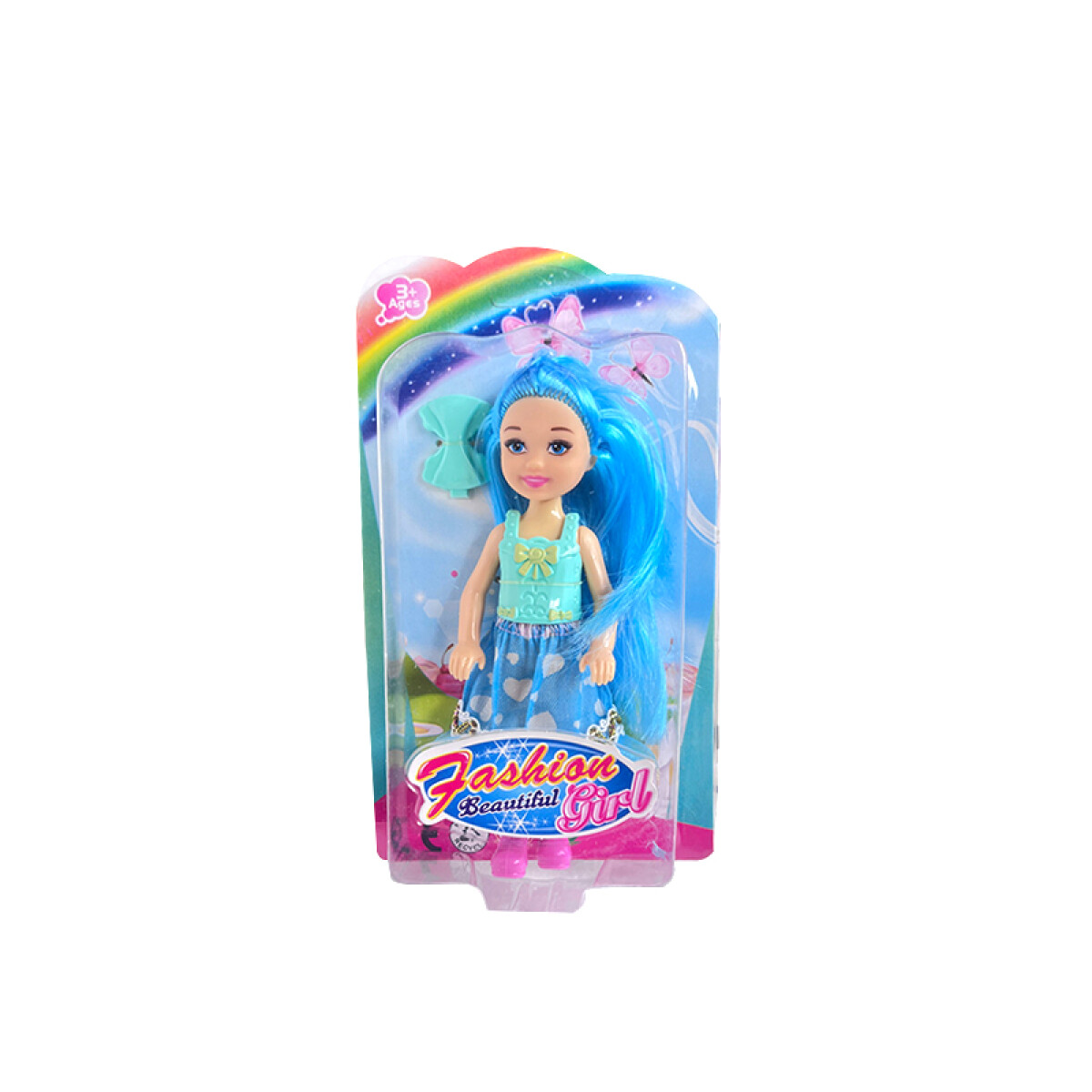 OUTLET Muñeca pelo largo diferentes colores en blíster - Outlet Muñeca Pelo Largo Diferentes Colores En Blíster 