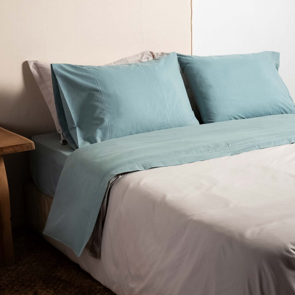 JUEGO SÁBANAS KING ALGODON-Y-POLIESTER CHAMBRAY