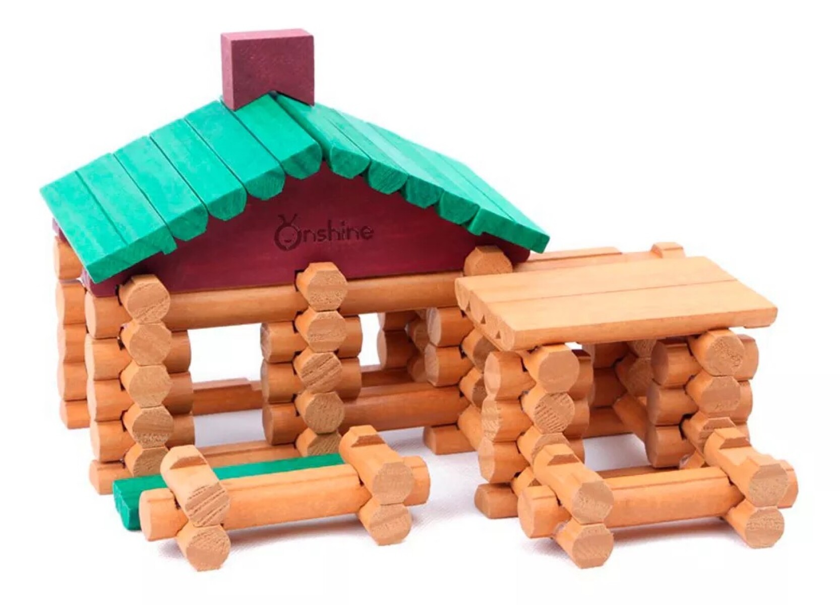Juego de bloques de madera para granja y tienda, casas prefabricadas de madera 