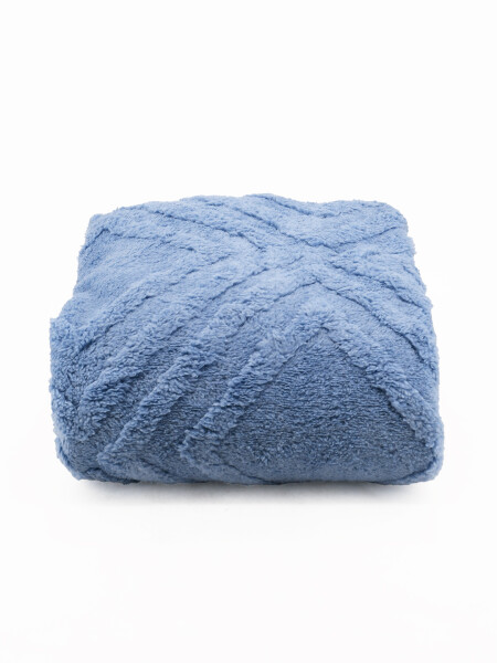 PIE DE CAMA FLANNEL ROMBOS PETROLEO