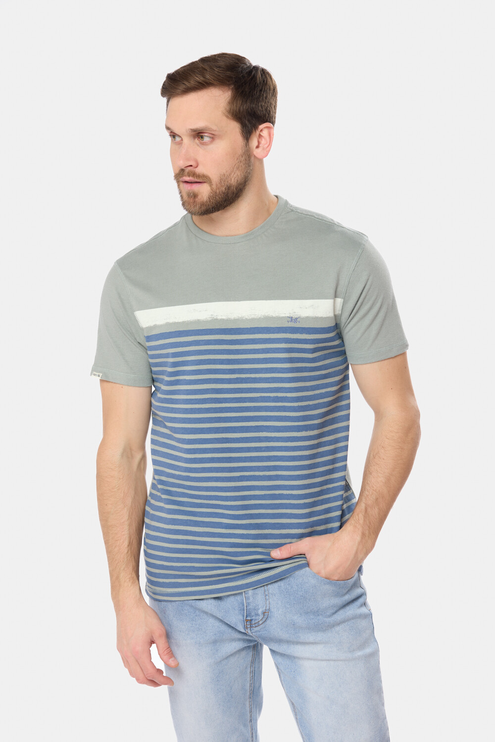 REMERA RAYADA Pistacho