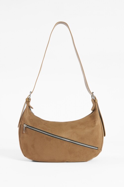 Bandolera simil suede verde