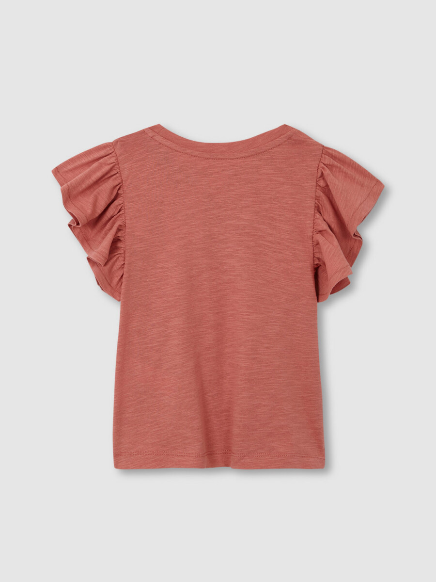 Camiseta Con Volantes Coral