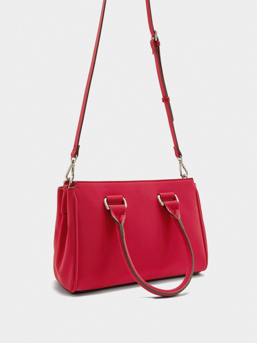 Bolso Tote De Textura Suave rojo