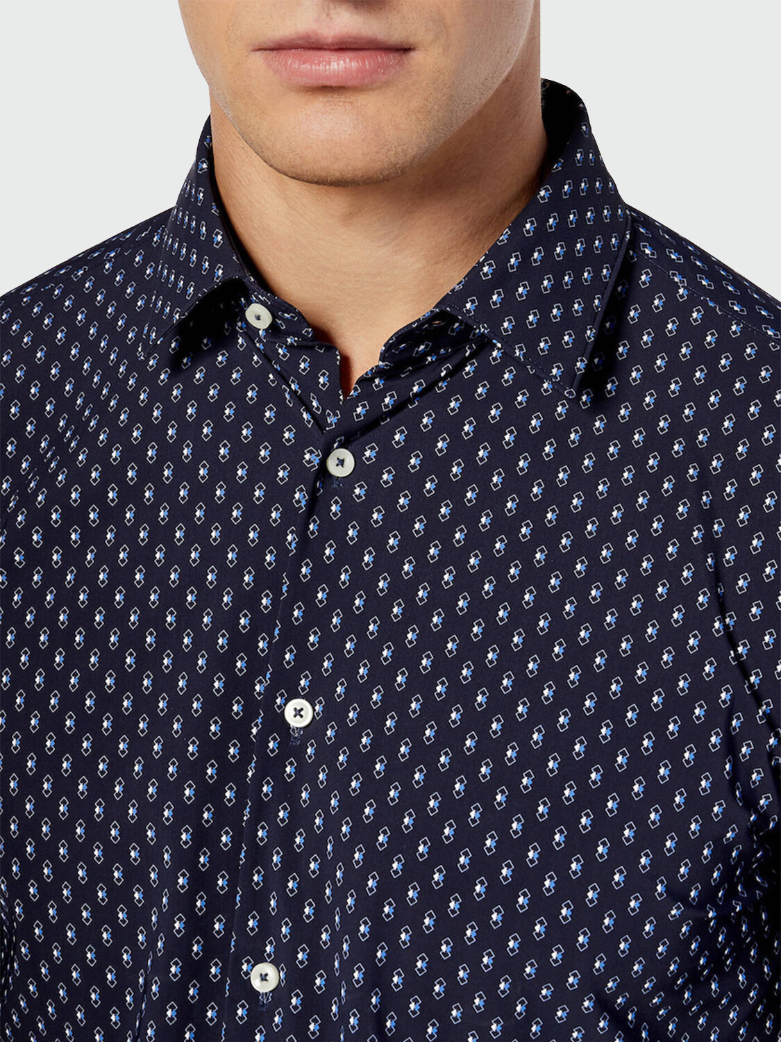 BOSS - Camisa de poliéster Azul navy