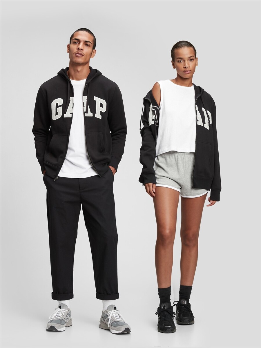 Canguro Con Cierre Logo Gap Hombre - True Black V2 