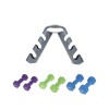 Set de mancuernas revestidas con soporte plegable Best Gris