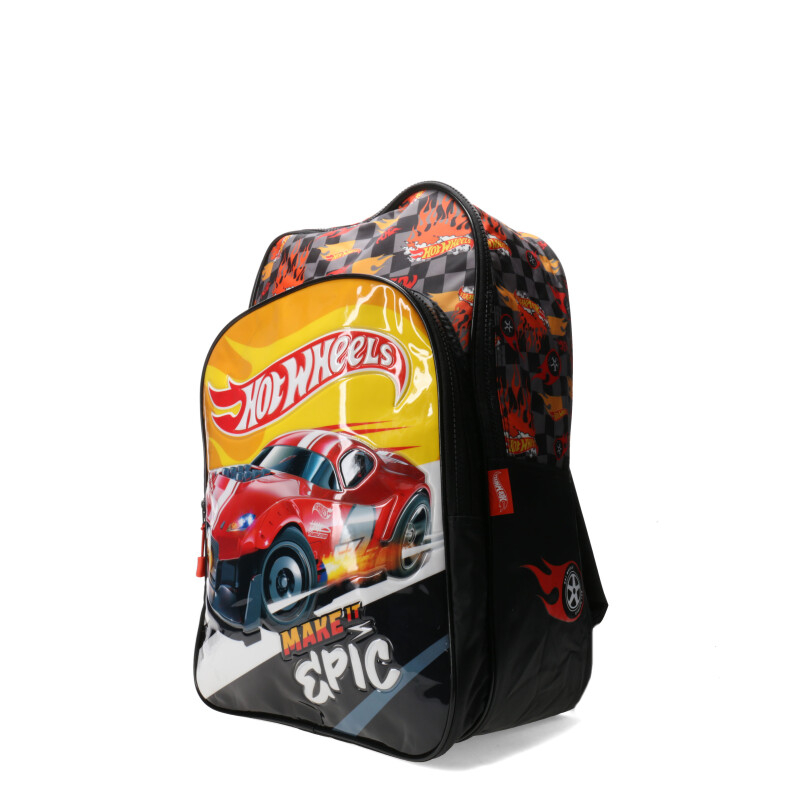Mochila Hot Wheels 17" Gris - Negro - Rojo