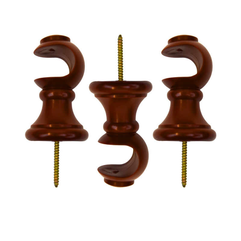 Barrote cortina metal EuroClassic 2,5m + 3 soportes MOGNO