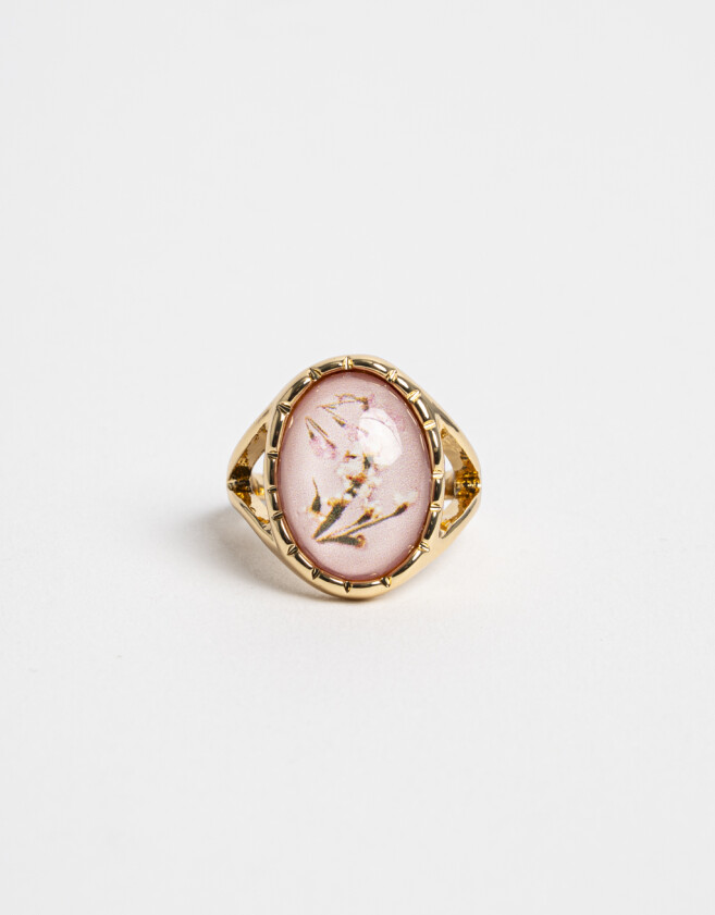 Anillos Medianos y Grandes Flores atrapadas Anillos - Dorado