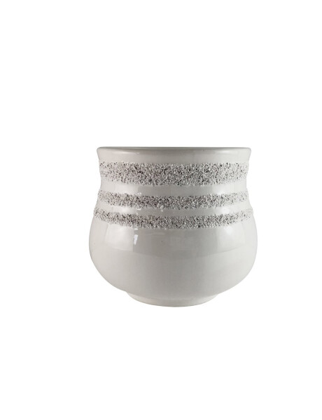 MACETA CERAMICA BOMBE ANILLOS 15.5X15.5X13.5CM BLANCO MACETA CERAMICA BOMBE ANILLOS 15.5X15.5X13.5CM BLANCO