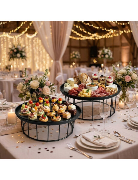 SET X2 PLATO SOPORTE METALICO 30x9/25x9CM NEGRO SET X2 PLATO SOPORTE METALICO 30x9/25x9CM NEGRO