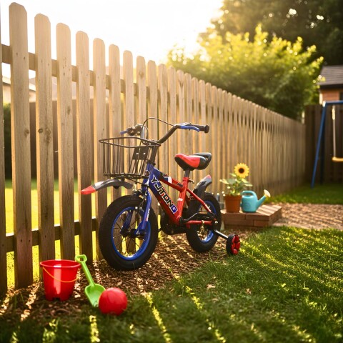 Bicicleta Infantil Yjtong R12 Canasto Parrilla Guardabarros Rojo 1