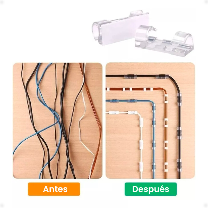 Organizador De Cables Clip Adhesivos de 12 Unidades Organizador De Cables Clip Adhesivos de 12 Unidades