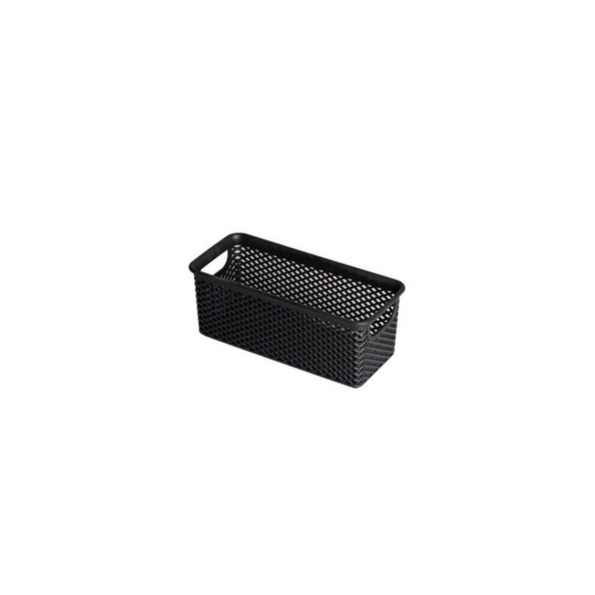 CANASTO ORGANIZADOR RECTANGULAR 20X9X8CM - NEGRO 