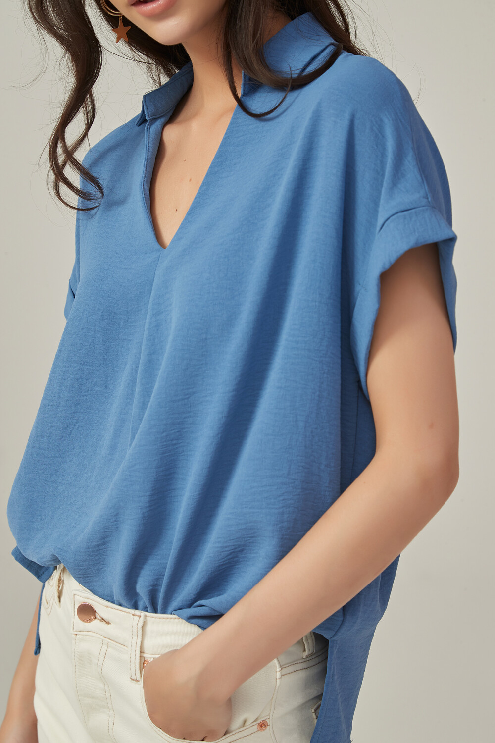 Blusa Hercego Azul Piedra