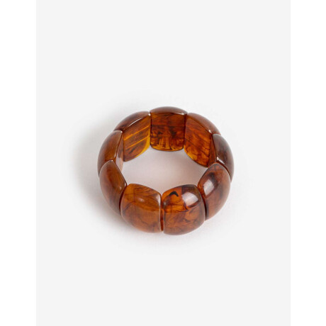 Pulsera Elástica Resina Marron Carey
