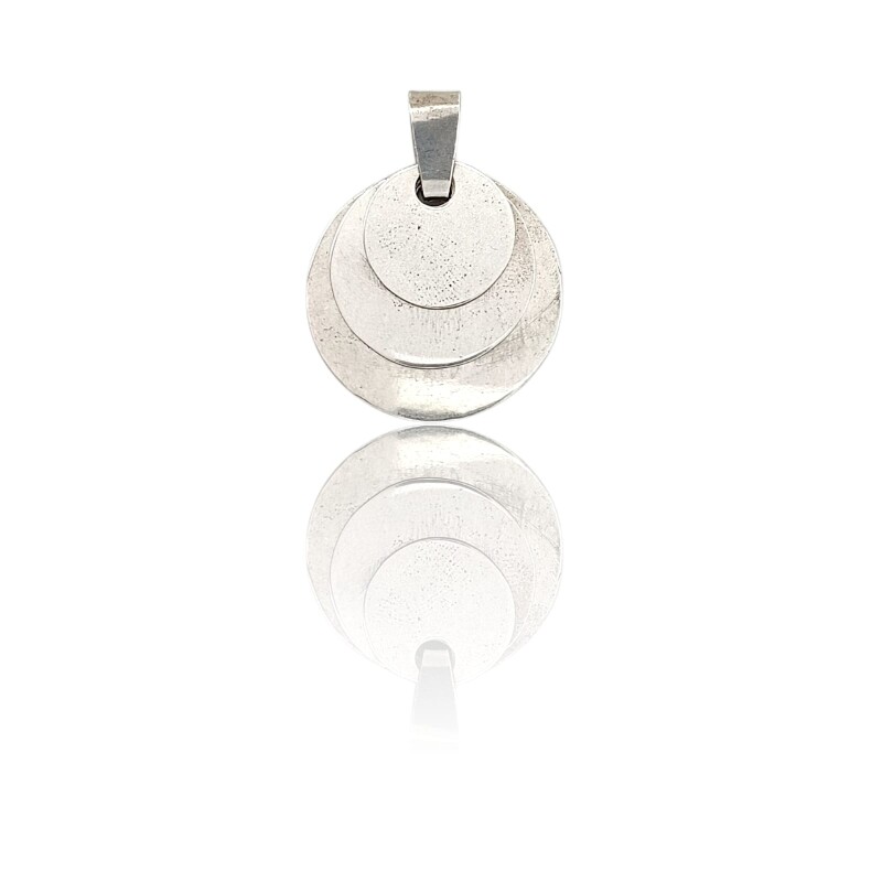 Dije triple circulo grabado - Plata 925 - Sin piedra-CP4605 sinpiedra