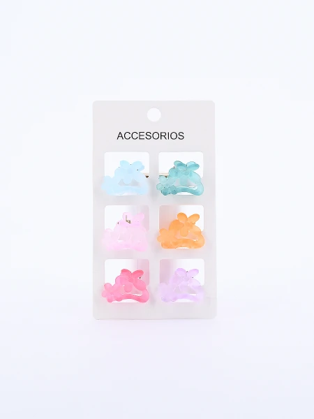 PINZAS FLOR PACK x 6 MULTICOLOR