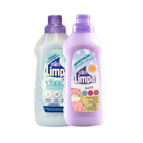 PACK DETERGENTE LIQUIDO GOTA LIMPA BABY 1 LT + SUAVIZANTE 1L HIPOALERGENICO PACK DETERGENTE LIQUIDO GOTA LIMPA BABY 1 LT + SUAVIZANTE 1L HIPOALERGENICO