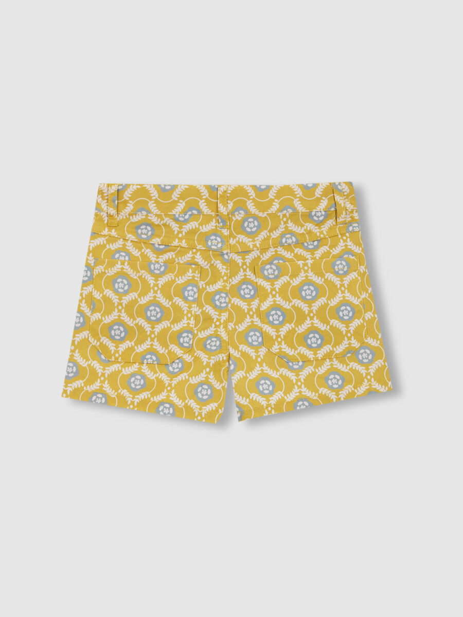 Short De Twill Estampado Verde