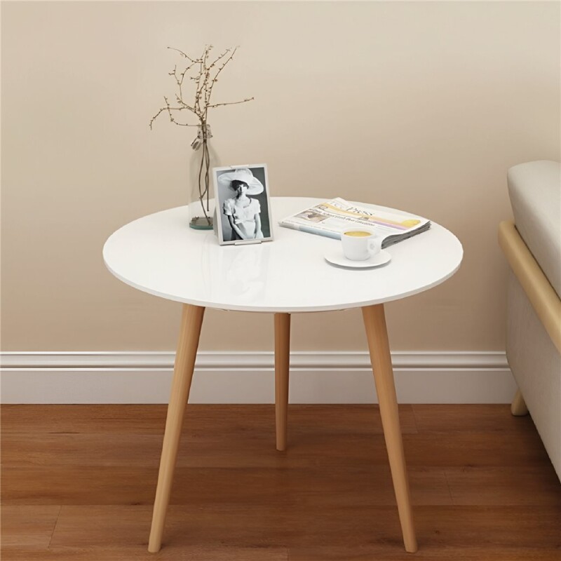 MESA AUXILIAR BAMBOO C/ BLANCO D50CM/H47CM MESA AUXILIAR BAMBOO C/ BLANCO D50CM/H47CM