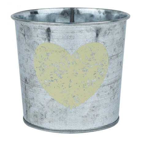 Maceta De Metal Galvanizado Con Corazón Vintage 11x10cm Maceta De Metal Galvanizado Con Corazón Vintage 11x10cm