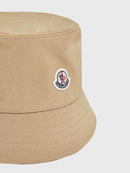 Moncler - Gorro de Pescador de Algodón Beige Claro