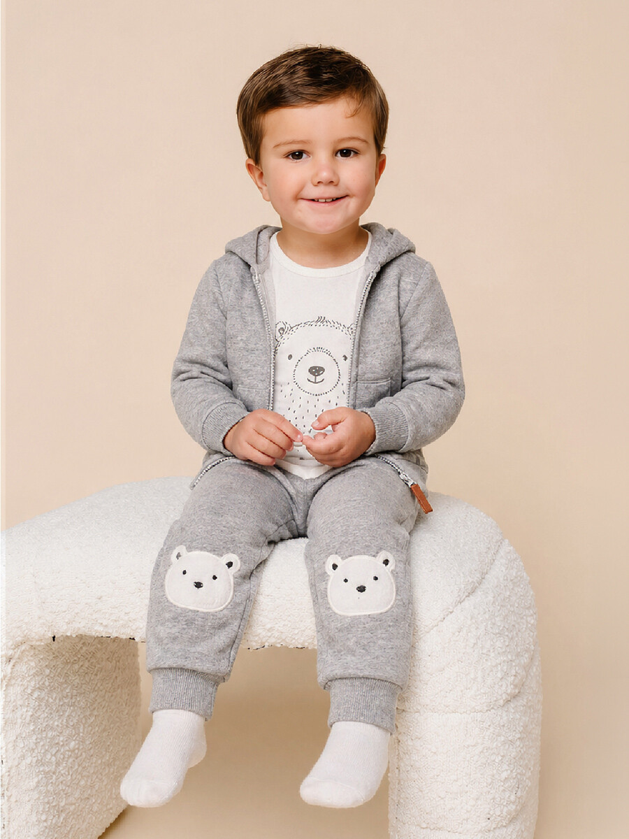 CONJUNTO OSO SET 3 PCS - GRIS MELANGE M 