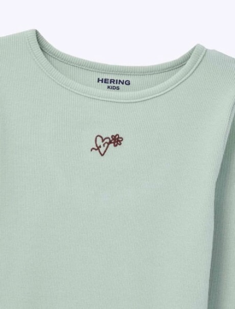 BLUSA INFANTIL CON BORDADO VERDE