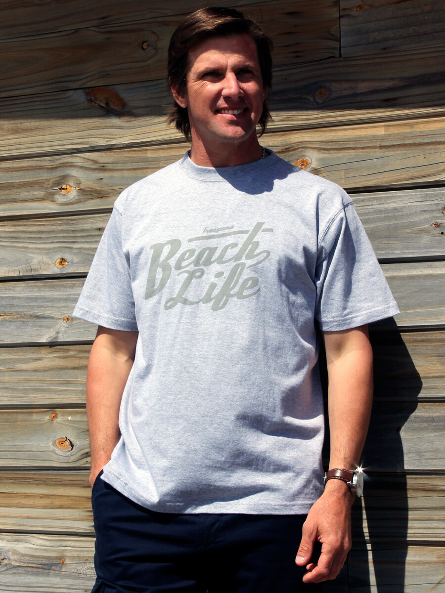 T-Shirt Beach Life - Gris 