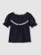 Camiseta Con Detalle De Ondas A Contraste Azul