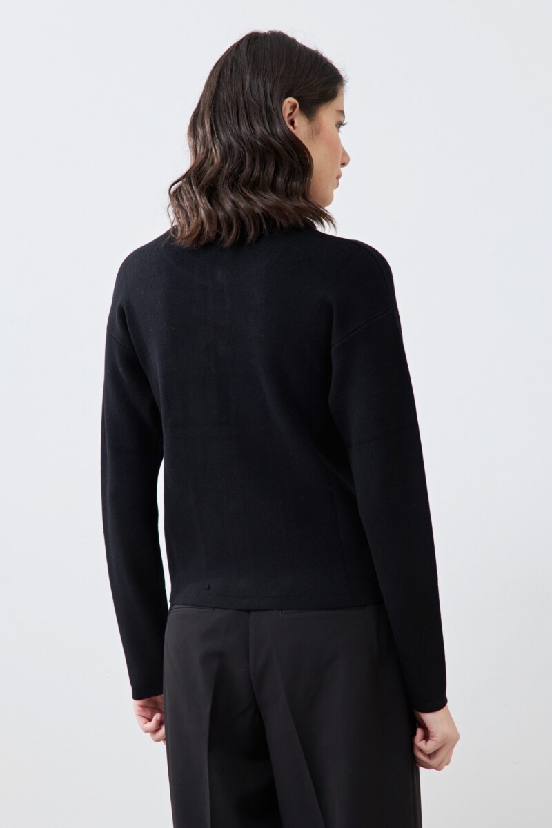 Chaqueta tejida negro
