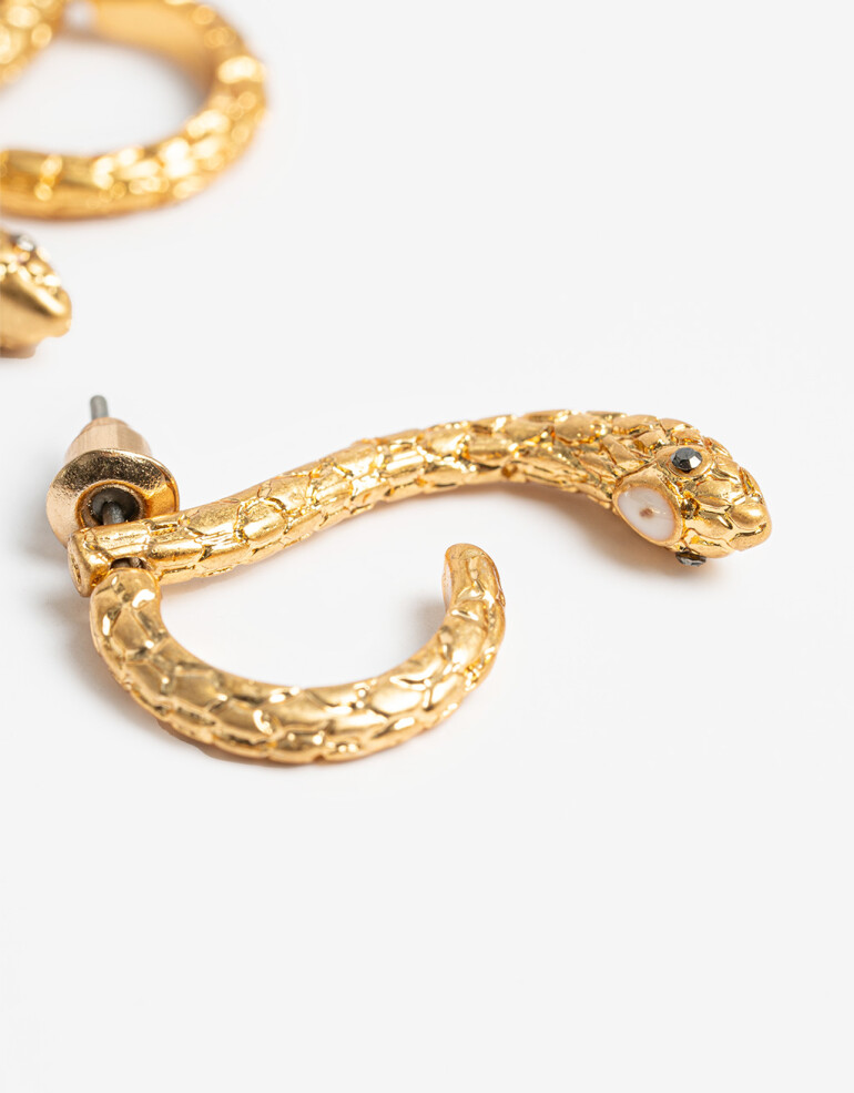 Aros Pasantes Metal Aros De Metal Snake - Dorado Oro Amarillo