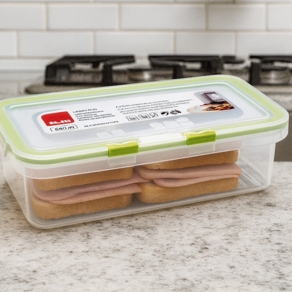 Recipiente de Alimentos Hermetico Verde 600ml Ibili 