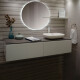 MOBILIARIO BAÑO CAJON CON MESADA Y BACHA DE MADERA BLANCO BLANCO