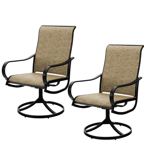 Set X2 Silla Jardin Patio Giratoria 360 Reclinable Beige