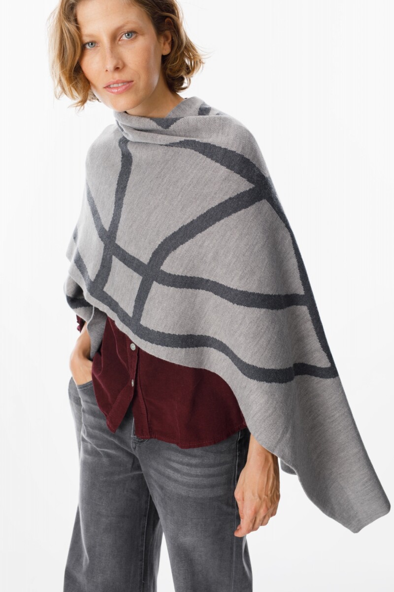 Ruana Sendero Gris Claro/Oscuro