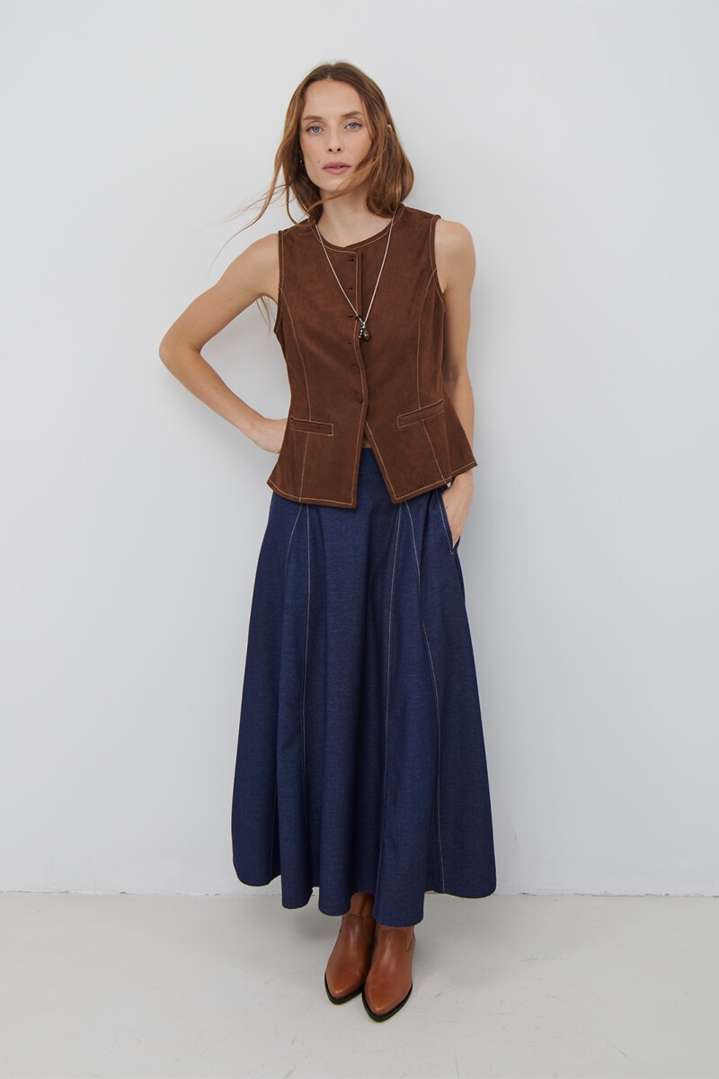 CHALECO SUEDE MARRON