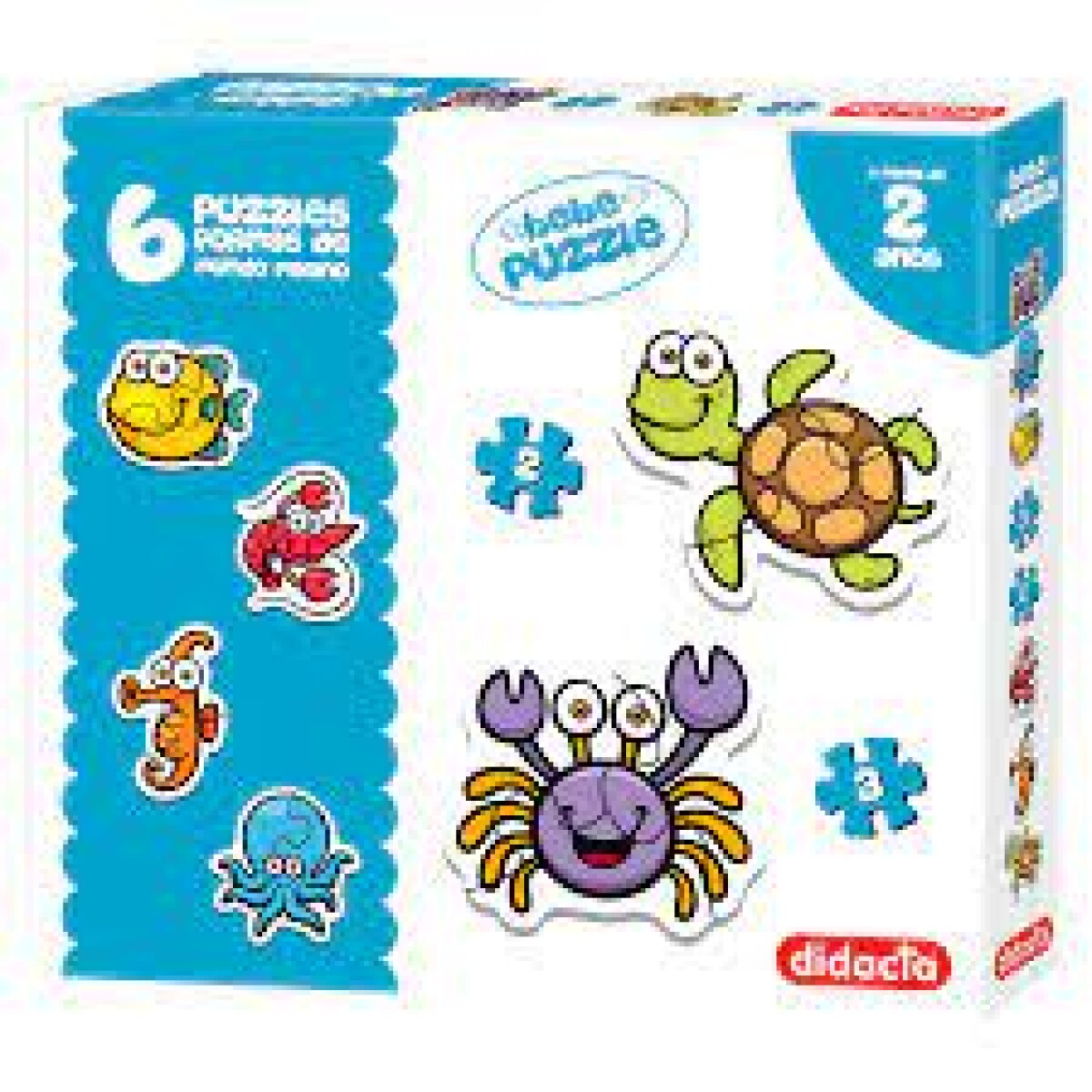 6 puzzles formas mundo marino 