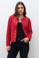 Chaqueta simil gamuza botones metálicos rojo