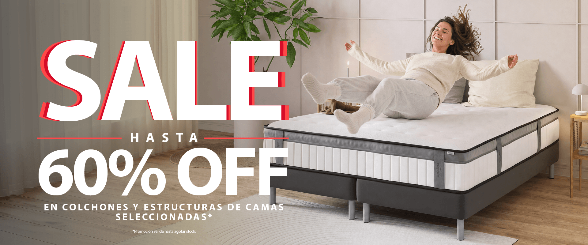 Camas y colchones hasta 60% OFF