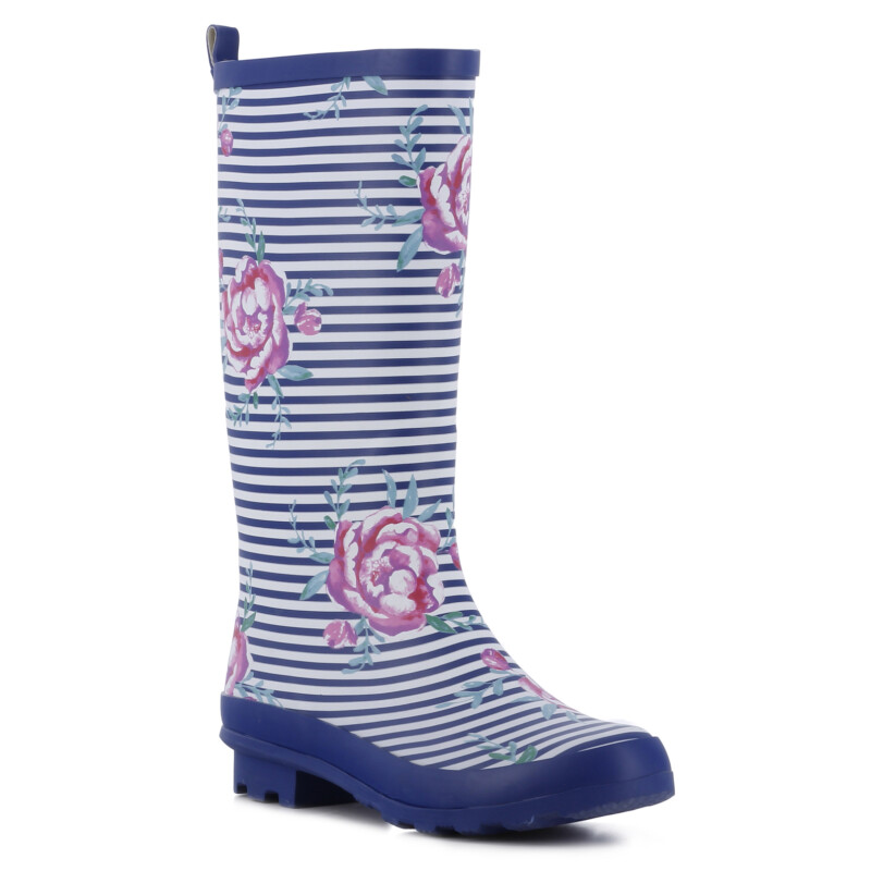 Botas de Mujer Miss Carol FLOWERS caña alta estampada Azul
