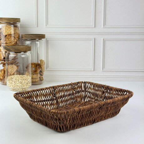 Canasta De Rattan Sintético Rectangular Largo 26cm x Ancho 20cm x Alto 6cm Canasta De Rattan Sintético Rectangular Largo 26cm x Ancho 20cm x Alto 6cm