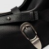 Bolso Bambu En Cuero Graneado Negro