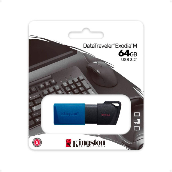 Pendrive USB 3.2 Gen 1 DataTraveler Exodia M de 64GB Kingston