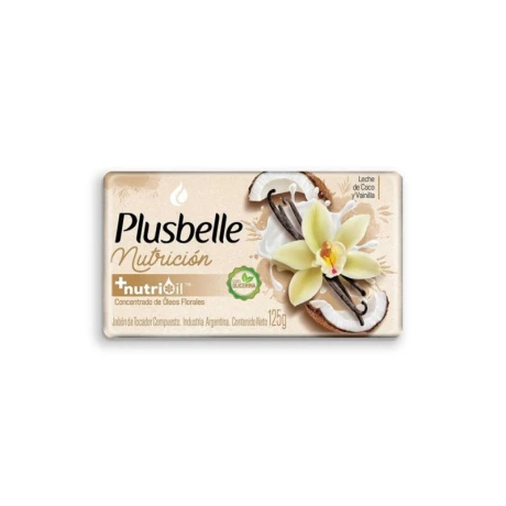 Jabón PLUSBELLE Nutrición coco y vainilla 125Grs Jabón PLUSBELLE Nutrición coco y vainilla 125Grs