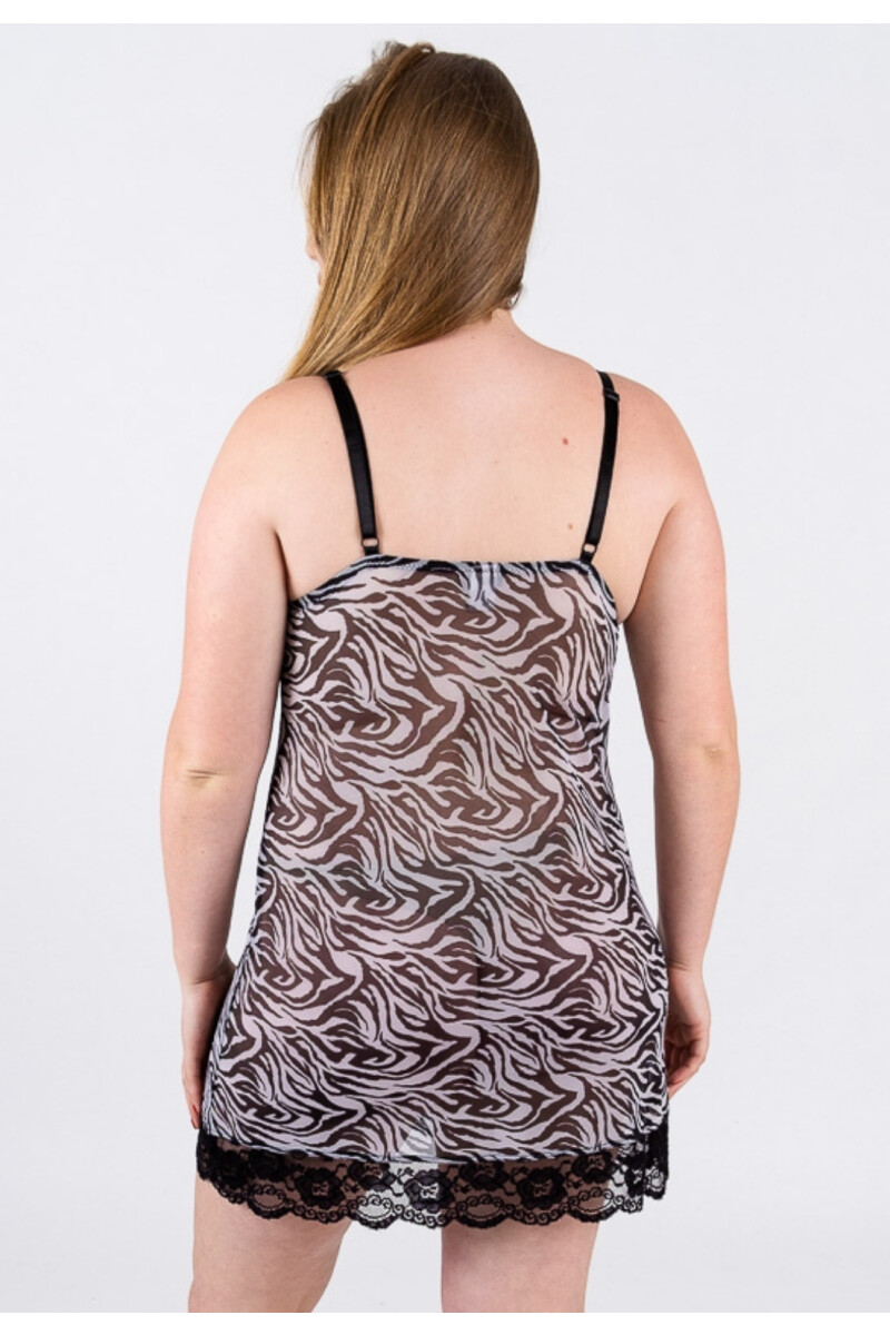 CAMISOLIN DE TUL CEBRA TALLE ESPECIAL ESTAMPADO CEBRA